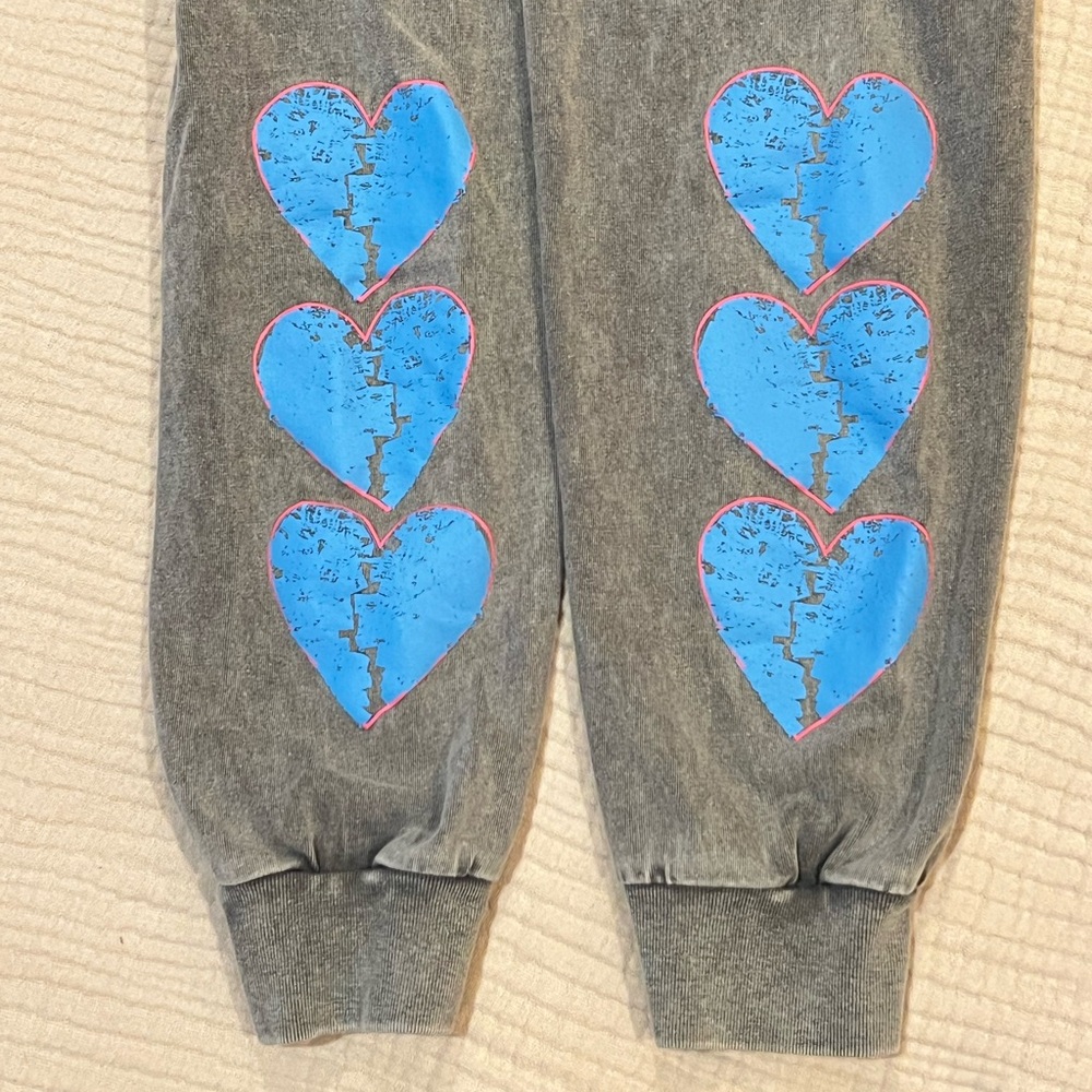 OTTO by kris Duct Taped Heart Long Sleeve Crewneck Tee Blue Heart Accents Sz XXL - Picture 6 of 15